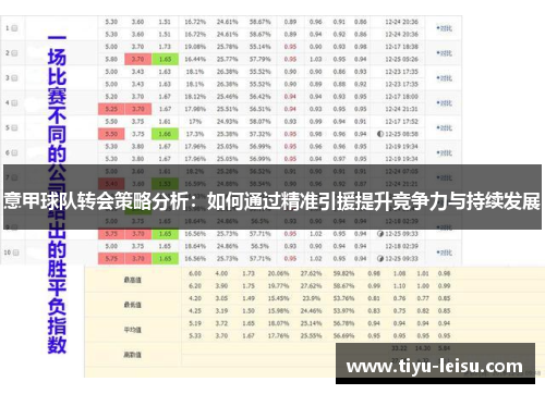 意甲球队转会策略分析：如何通过精准引援提升竞争力与持续发展